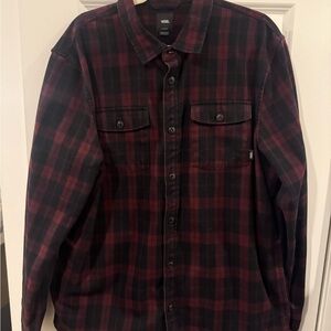 Vans Burgundy and Black Checkered Shirt
